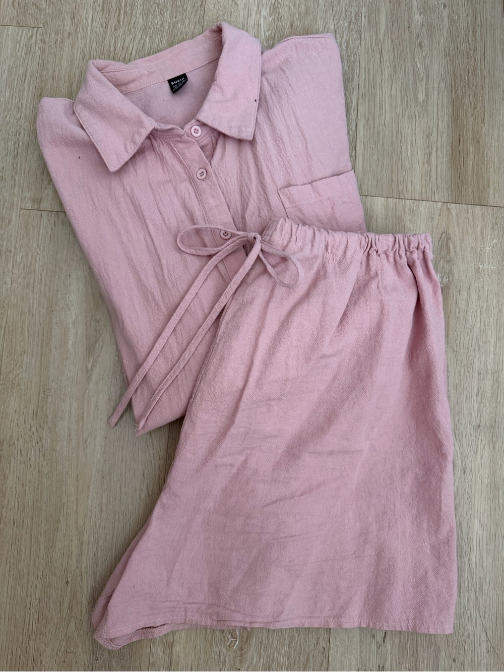Button-Up Top and Shorts Maternity Set